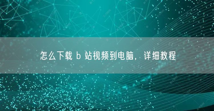 怎么下载 b 站视频到电脑，详细教程