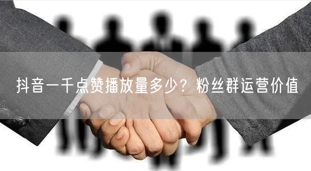 抖音一千点赞播放量多少？粉丝群运营价值